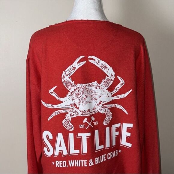 Salt Life XL Crew French Terry Cloth Interior Cotton Blend Pullover Sweatshirt - Picture 4 of 15